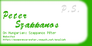 peter szappanos business card