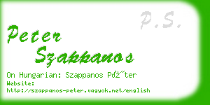 peter szappanos business card